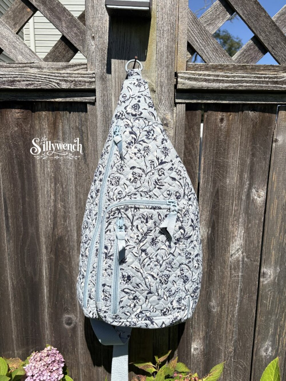 Vera Bradley Perennials Grey Essential Sling Backpack in Cotton